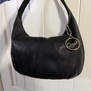 Vintage Coach Black Leather Hobo Bag with Silver Accent✨Priced to sell!